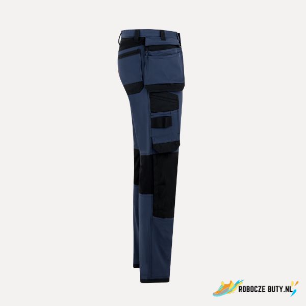 Belhurt Django Full Stretch Navy - spodnie robocze stretch z wywietrznikami i odpinanymi kieszeniami - obrazek 4