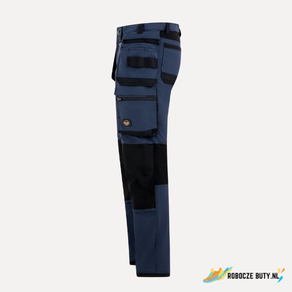 Belhurt Django Full Stretch Navy - spodnie robocze stretch z wywietrznikami i odpinanymi kieszeniami - obrazek 3
