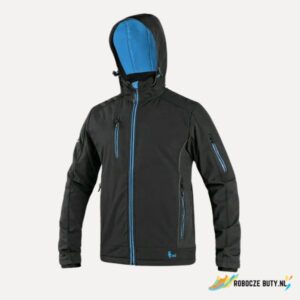 Canis Safety Durham - kurtka robocza, męska, softshell, kolor czarno-niebieski