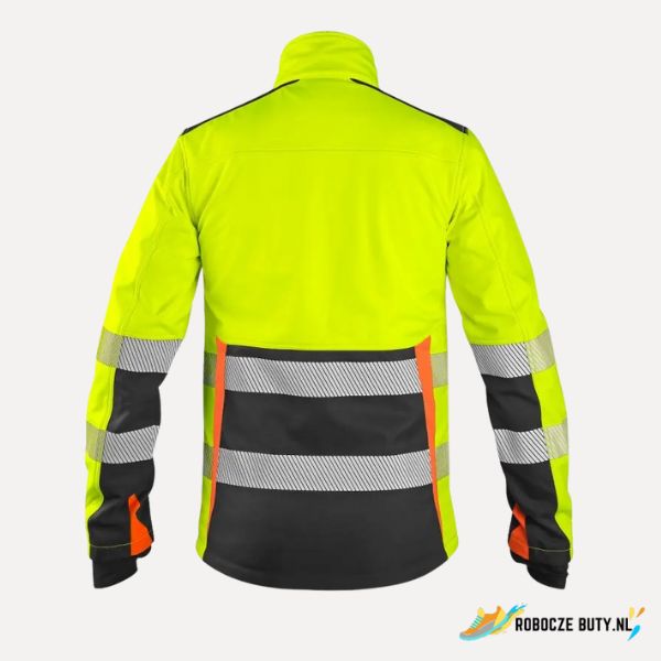 Canis Safety Benson - kurtka robocza, ostrzegawcza, softshell, kolor żółto-czarny - obrazek 2