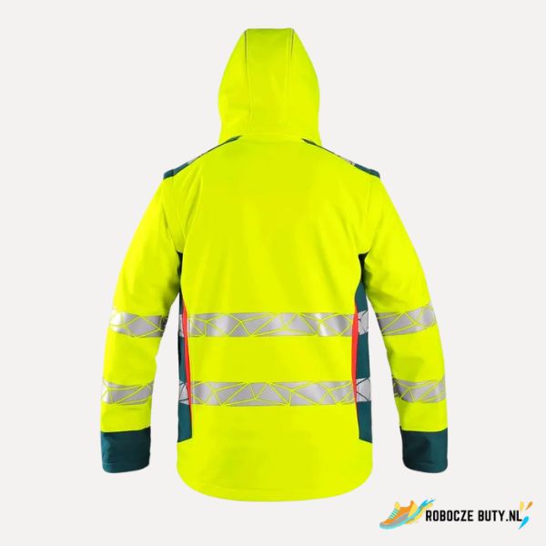 Canis Safety Bedford- kurtka robocza, ostrzegawcza, softshell, kolor żółty - obrazek 2