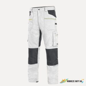 Canis Safety Stretch - spodnie robocze, męskie, kolor biało-szary