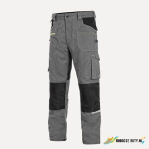 Canis Safety Stretch - spodnie robocze, męskie, skrócony wariant 170-176cm, kolor szaro-czarny