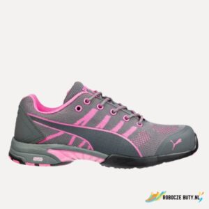 Puma 64.291 CelerityKnit Pink WNS Low - buty robocze S1 HRO SRC, stalowy podnosek, kolor różowo-szary