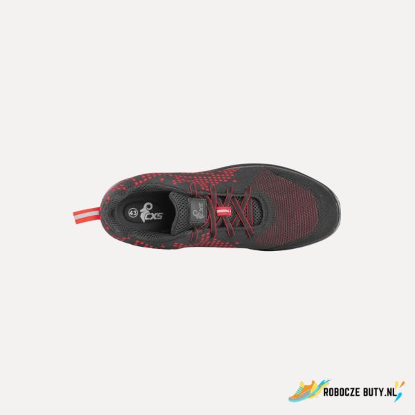 Canis Safety Texline Dolin - buty robocze S1, stalowy podnosek, kolor czarno-czerwony - obrazek 3