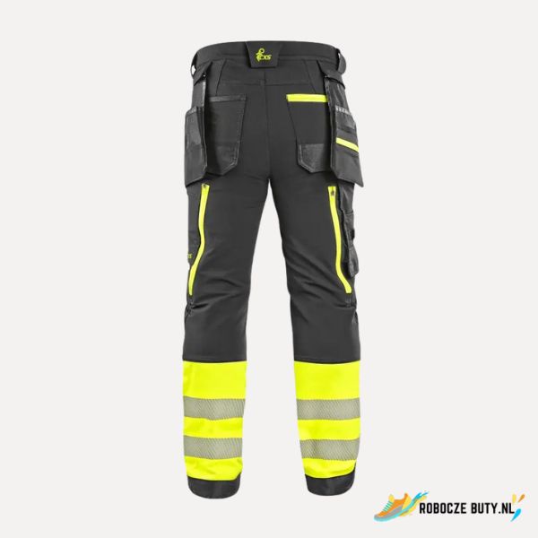 Canis Safety Naos - spodnie robocze, męskie, Hi-Vis, kolor czarno-żółty - obrazek 2