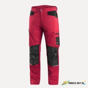 Canis Safety Solis Flex - spodnie robocze, męskie, kolor czerwono-czarny