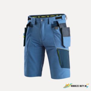 Canis Safety Naos - spodenki robocze, męskie, kolor niebieski, HV żółte elementy