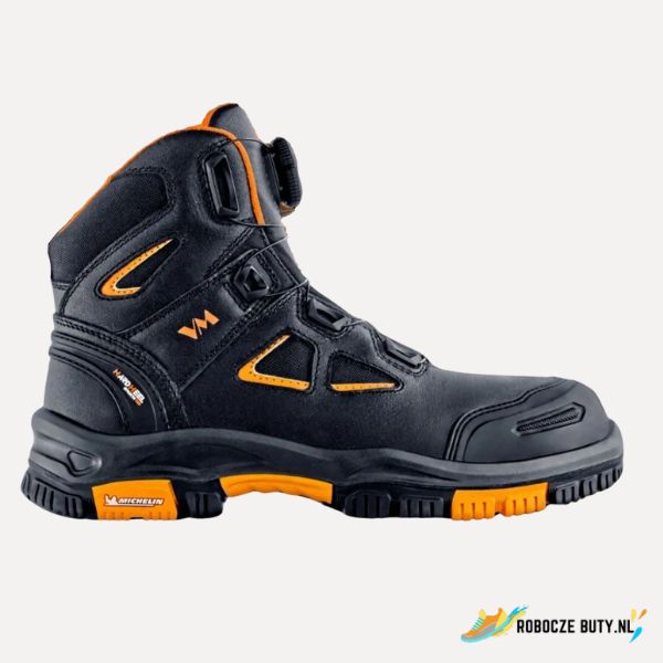 Vm Footwear Hartford - buty robocze S3 HRO SRC, kompozytowy podnosek, kolor czarno-pomarańczowy