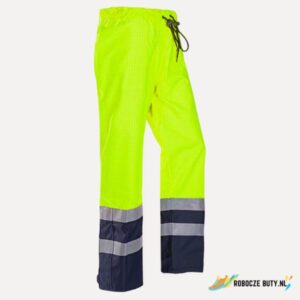 Sioen Gladstone 5729N3EF7 - spodnie robocze multinorm, trudnopalne, antystatyczne, przeciwdeszczowe, kolor żółty, rozmiar L