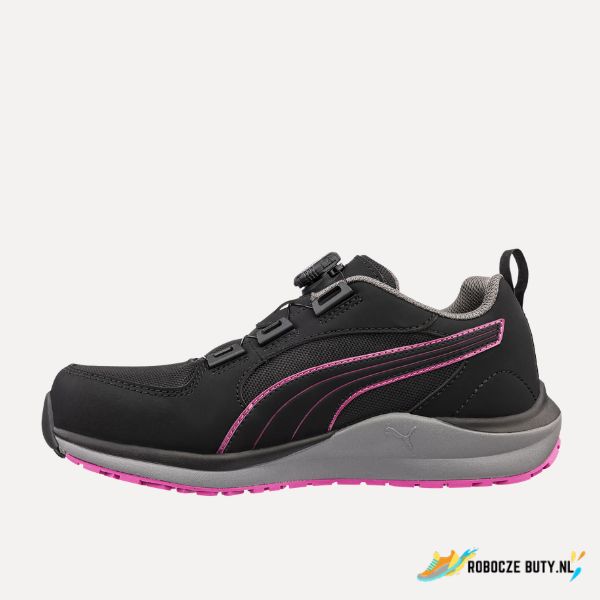 Buty robocze Puma ASPIRE PINK DISC LOW 64.295, widok z boku, S3S, niskie, stalowy podnosek, damskie